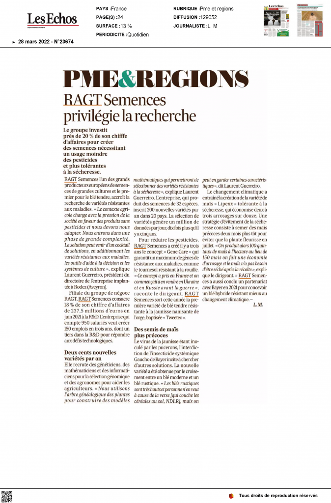 les_echos_ragt_semences_recherche_2022